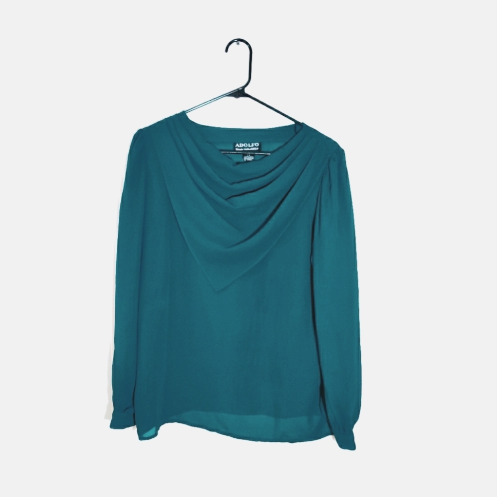 ⭐Adolfo | Women's Vintage Blouse Teal